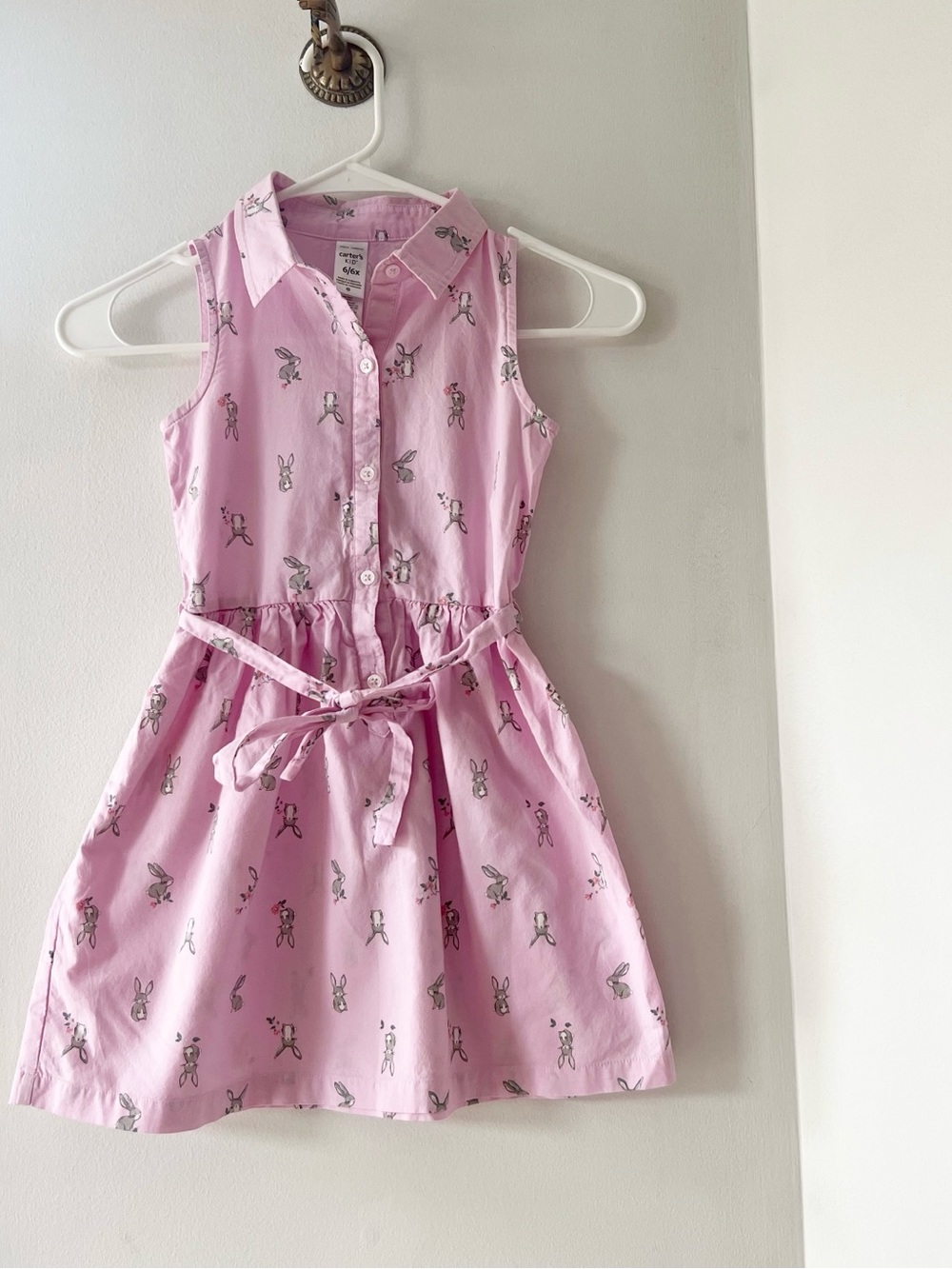 Carter’s Pink Bunny Rabbit Collared Polo Dress | Size 6